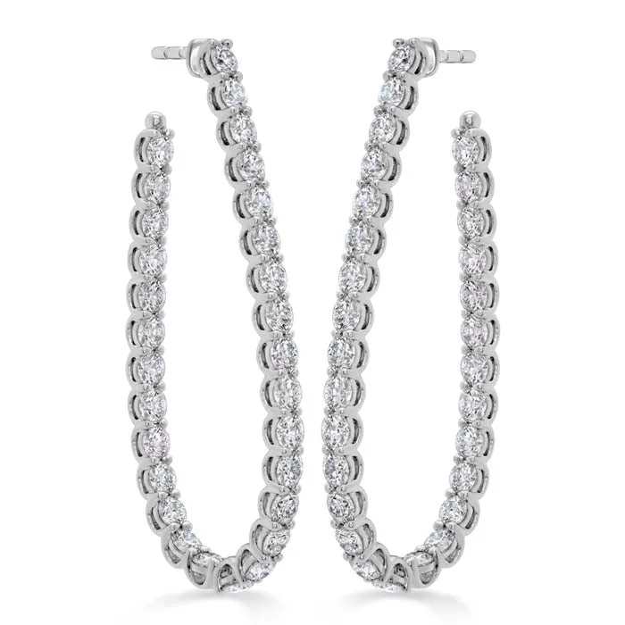 Hearts On Fire Large Signature Pear Diamond Hoops in 18K White Gold