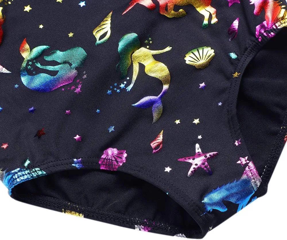HOZIY Gymnastics Leotards for Girls Sleeveless Long Sleeve Snowflake Blue Purple Sequins Colorful Ribbons Pink Leopard Stripe