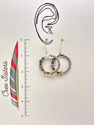 Indigenous Handmade Earrings - Agate, & Hematite