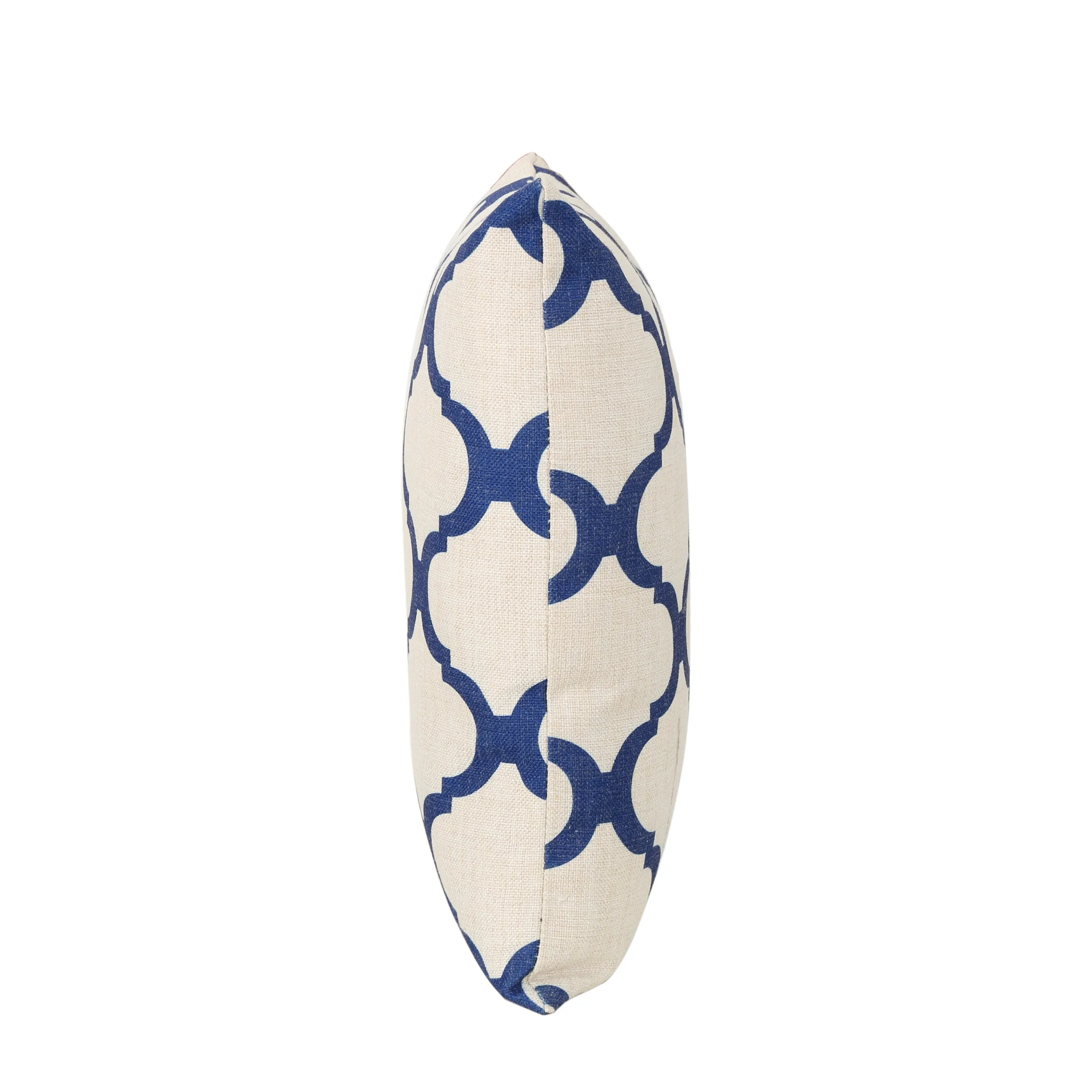 Isia Outdoor 18-inch Water Resistant Square Pillows, Blue on Beige
