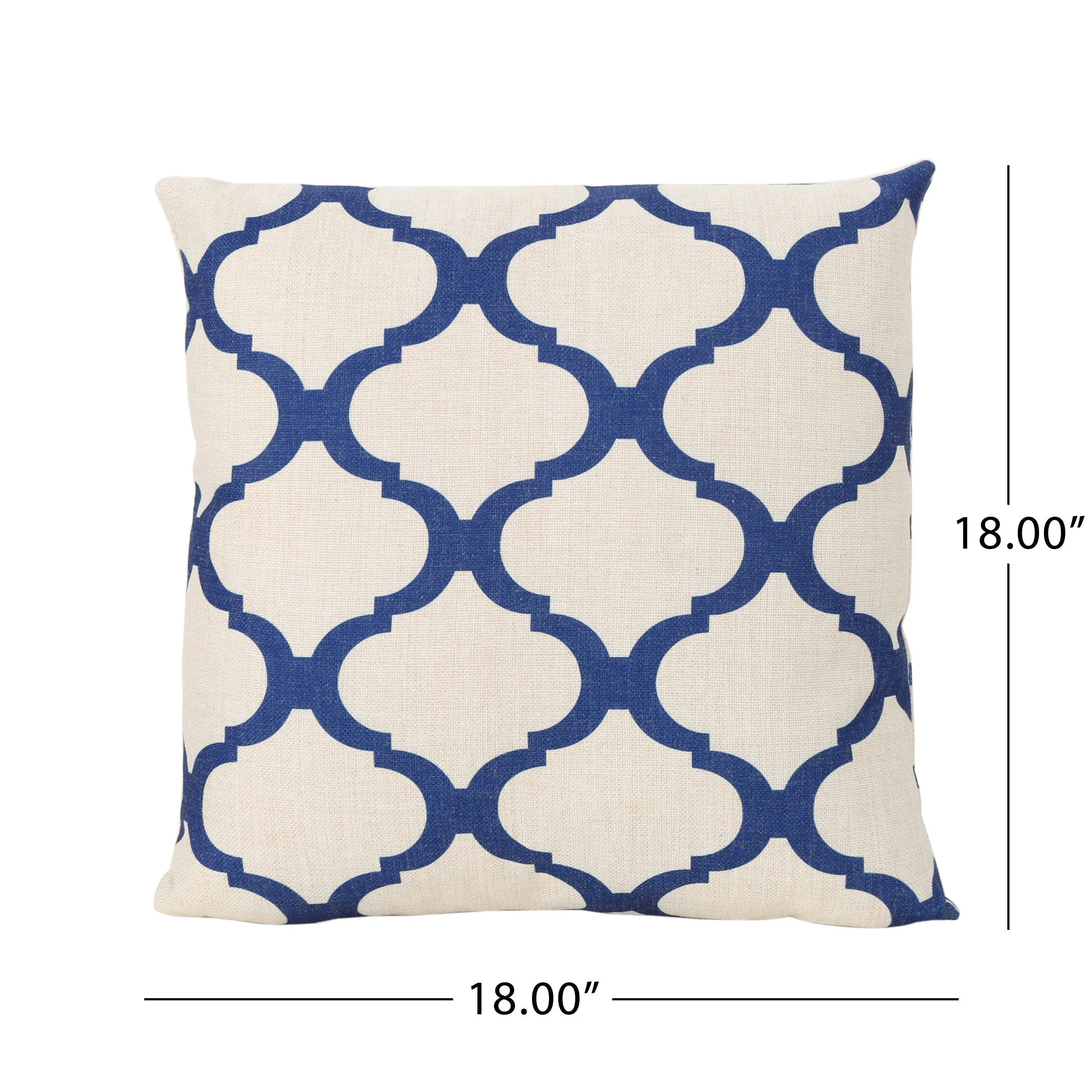 Isia Outdoor 18-inch Water Resistant Square Pillows, Blue on Beige