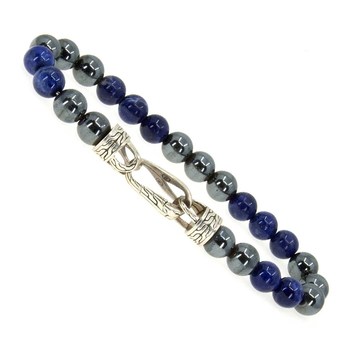 John Hardy Asli Classic Sodalite & Hematite Beaded Bracelet