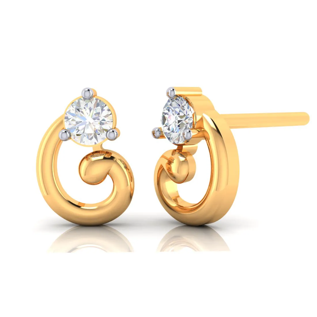 Latest Design 14k Gold & American Diamond Earrings