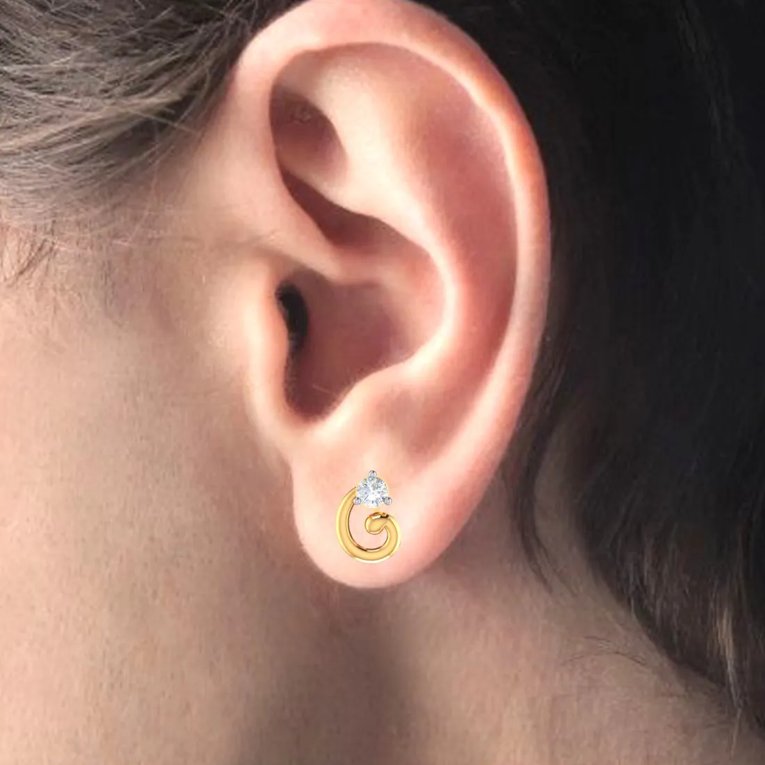 Latest Design 14k Gold & American Diamond Earrings