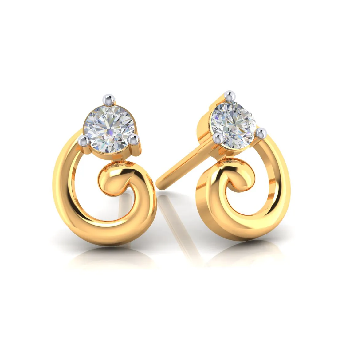 Latest Design 14k Gold & American Diamond Earrings