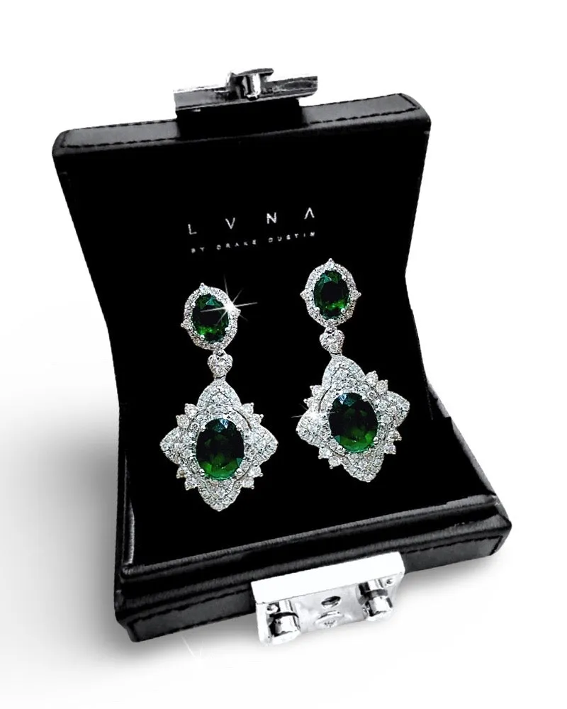 #LVNA2024 | LVNA Signatures Columbian Green Emerald Dangling Diamond Earrings 18kt