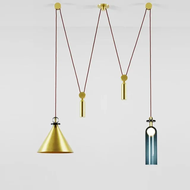 Mansion Adjustable Glass Chandelier - LED Minimalist Decorative Lamp