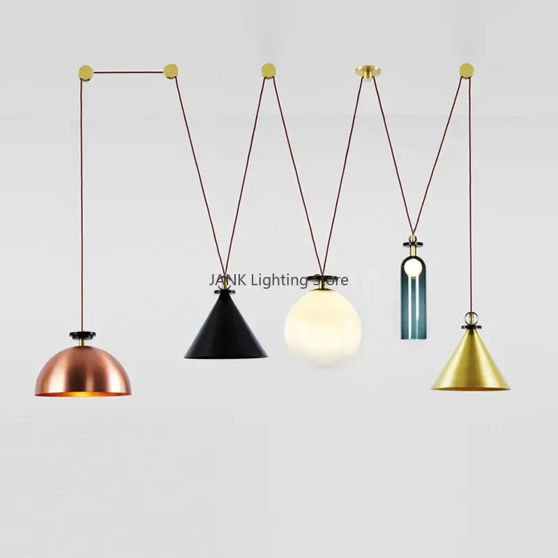 Mansion Adjustable Glass Chandelier - LED Minimalist Decorative Lamp