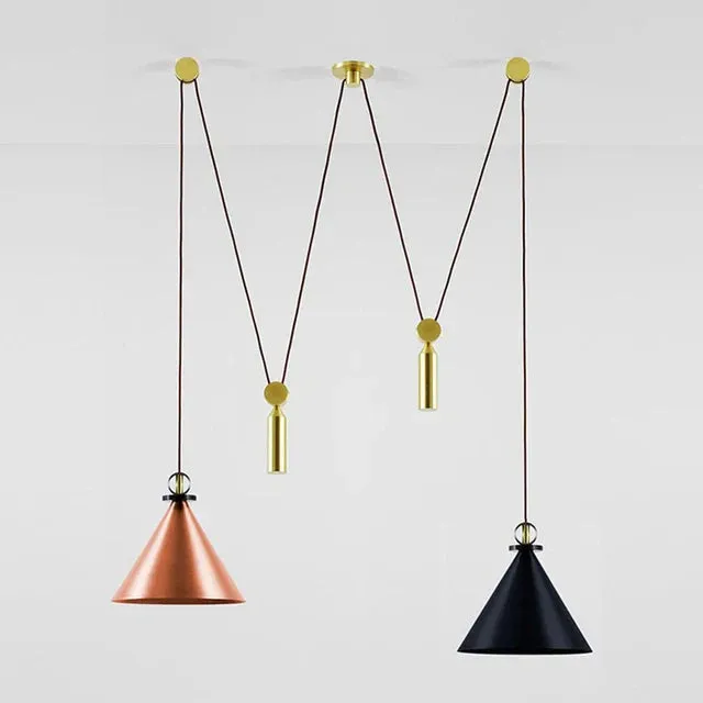 Mansion Adjustable Glass Chandelier - LED Minimalist Decorative Lamp