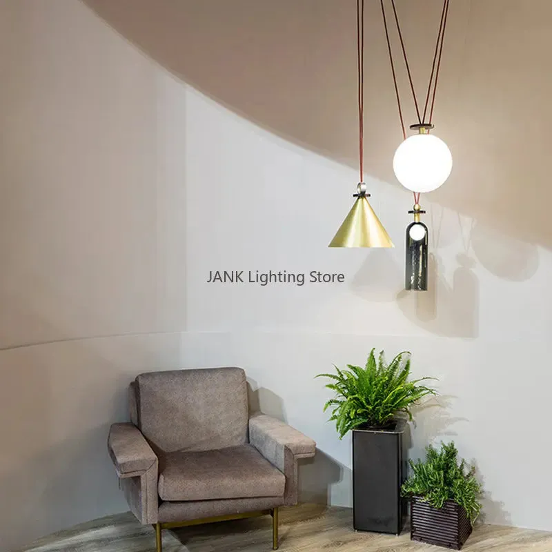 Mansion Adjustable Glass Chandelier - LED Minimalist Decorative Lamp