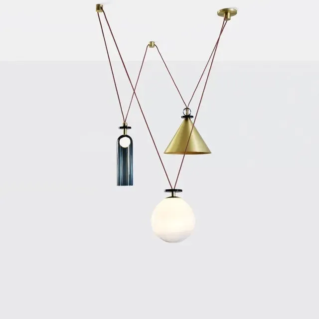 Mansion Adjustable Glass Chandelier - LED Minimalist Decorative Lamp