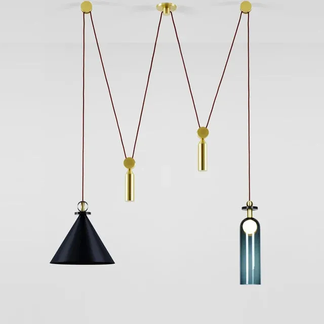 Mansion Adjustable Glass Chandelier - LED Minimalist Decorative Lamp