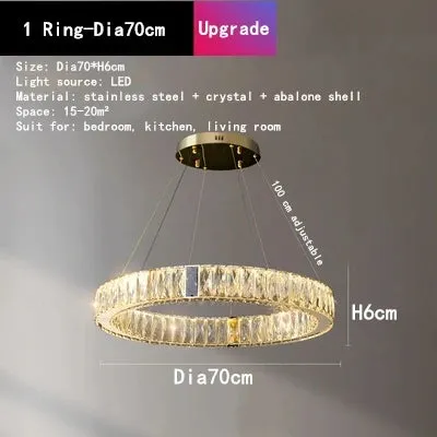 Mansion Crystal Shell Chandelier: Luxe LED Pendant Lights for Living Room