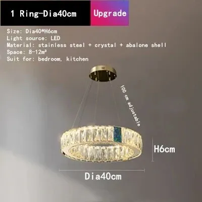Mansion Crystal Shell Chandelier: Luxe LED Pendant Lights for Living Room