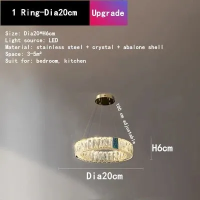 Mansion Crystal Shell Chandelier: Luxe LED Pendant Lights for Living Room