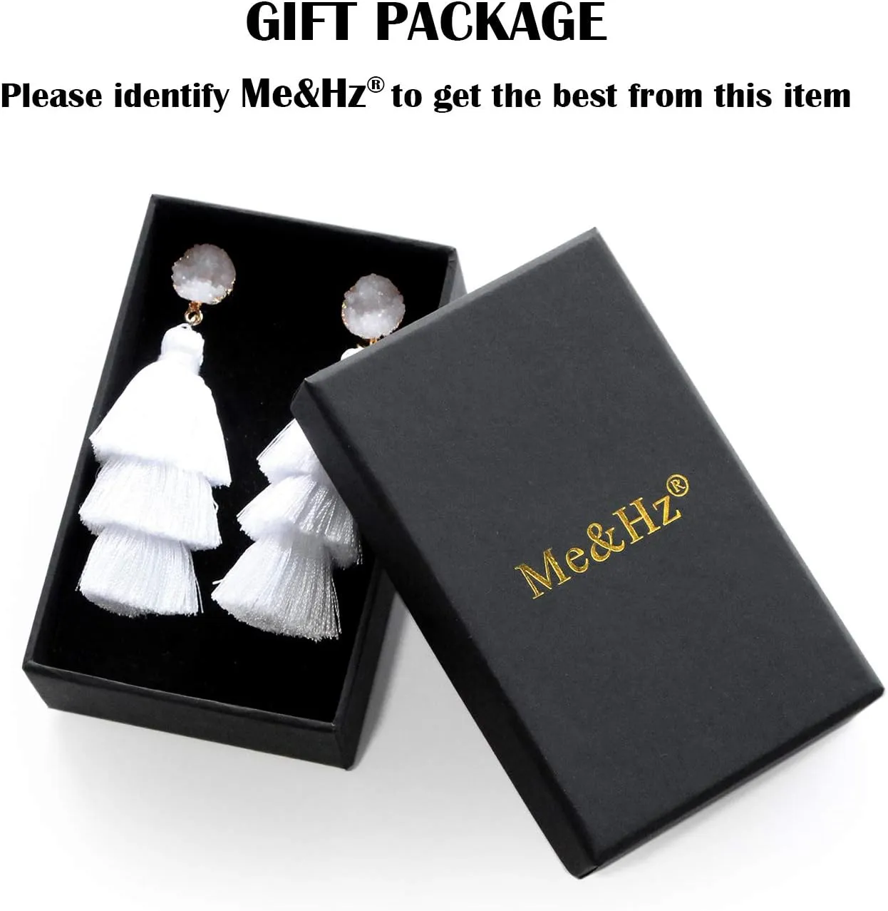 Me&Hz Colorful Layered Tassel Earrings Bohemian Statement Tiered Tassel Big Dangle Drop Earrings for Women Druzy Studs Christmas Mother's Day Gift