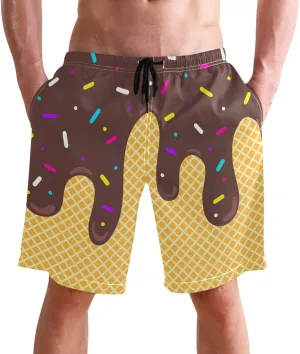 Men's Swim Trunks Quick Dry Swimming Shorts with Mesh Lining and Pocket Pink Christmas Santa Claus Swimsuit Trunks