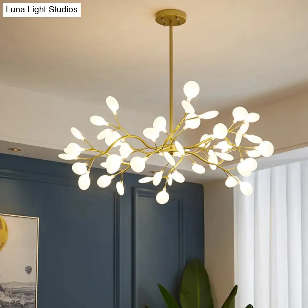 Metallic Branch Chandelier Light Simplicity LED Pendant Light Fixture for Living Room