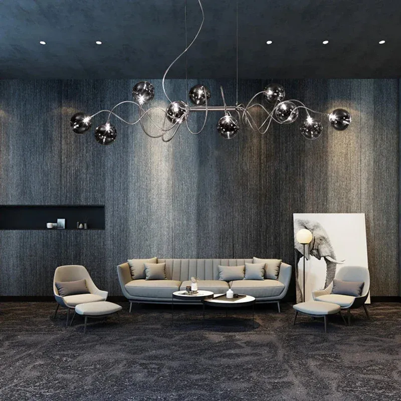 Modern Glass Pendant Chandelier by Mansion - LED Magic Bean Molecular Design