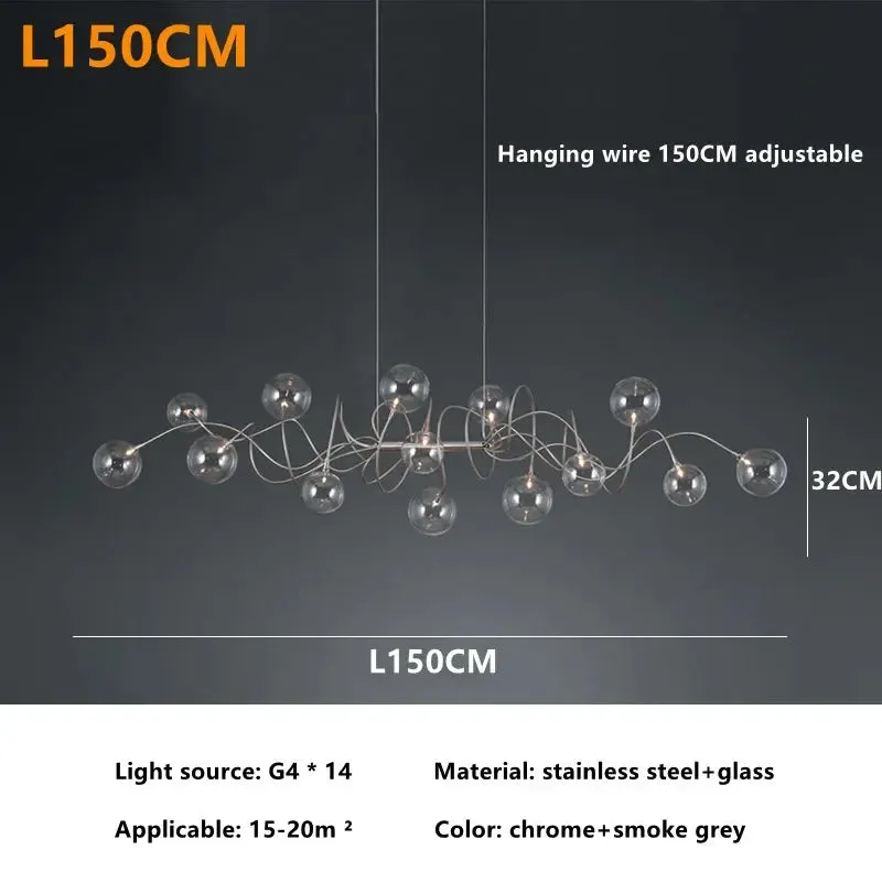 Modern Glass Pendant Chandelier by Mansion - LED Magic Bean Molecular Design