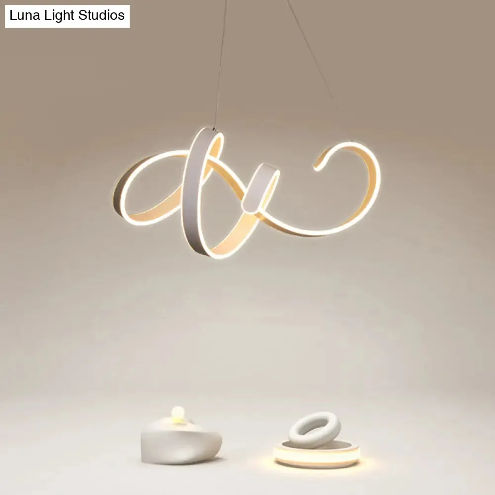 Modern White LED Ceiling Chandelier – Stylish Aluminum Hanging Light for Restaurants