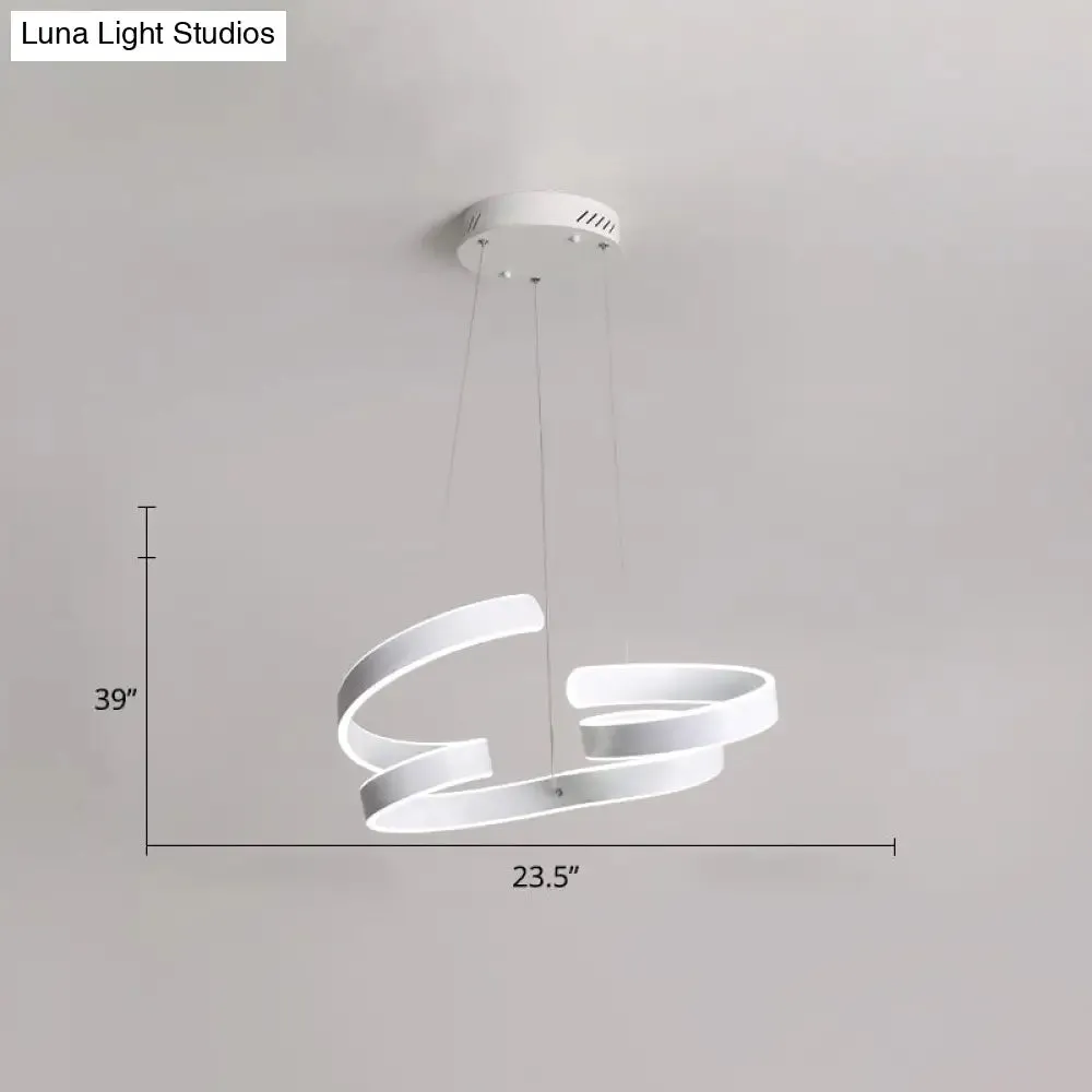 Modern White LED Ceiling Chandelier – Stylish Aluminum Hanging Light for Restaurants
