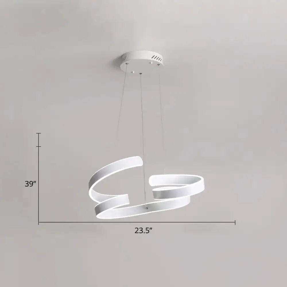 Modern White LED Ceiling Chandelier – Stylish Aluminum Hanging Light for Restaurants