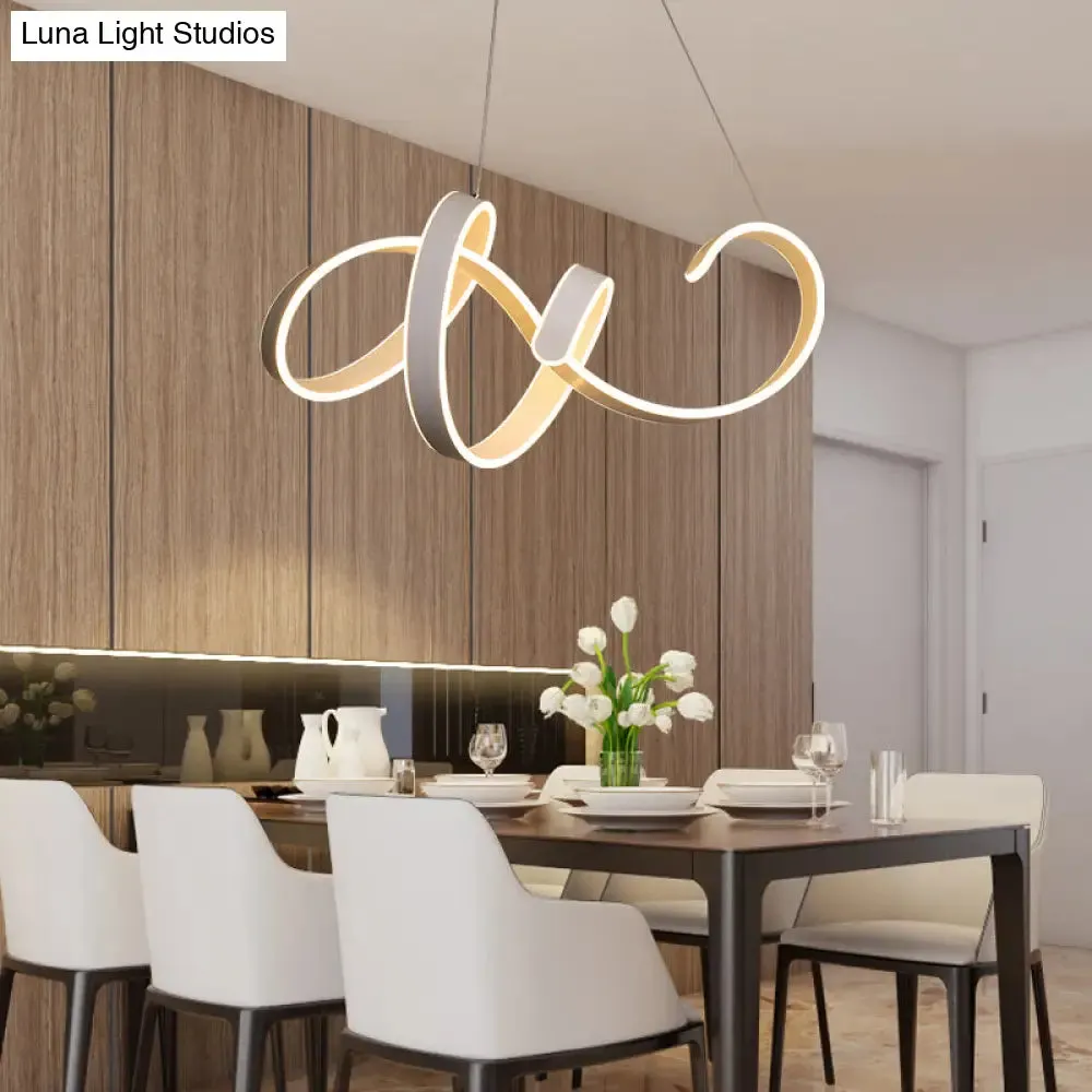 Modern White LED Ceiling Chandelier – Stylish Aluminum Hanging Light for Restaurants