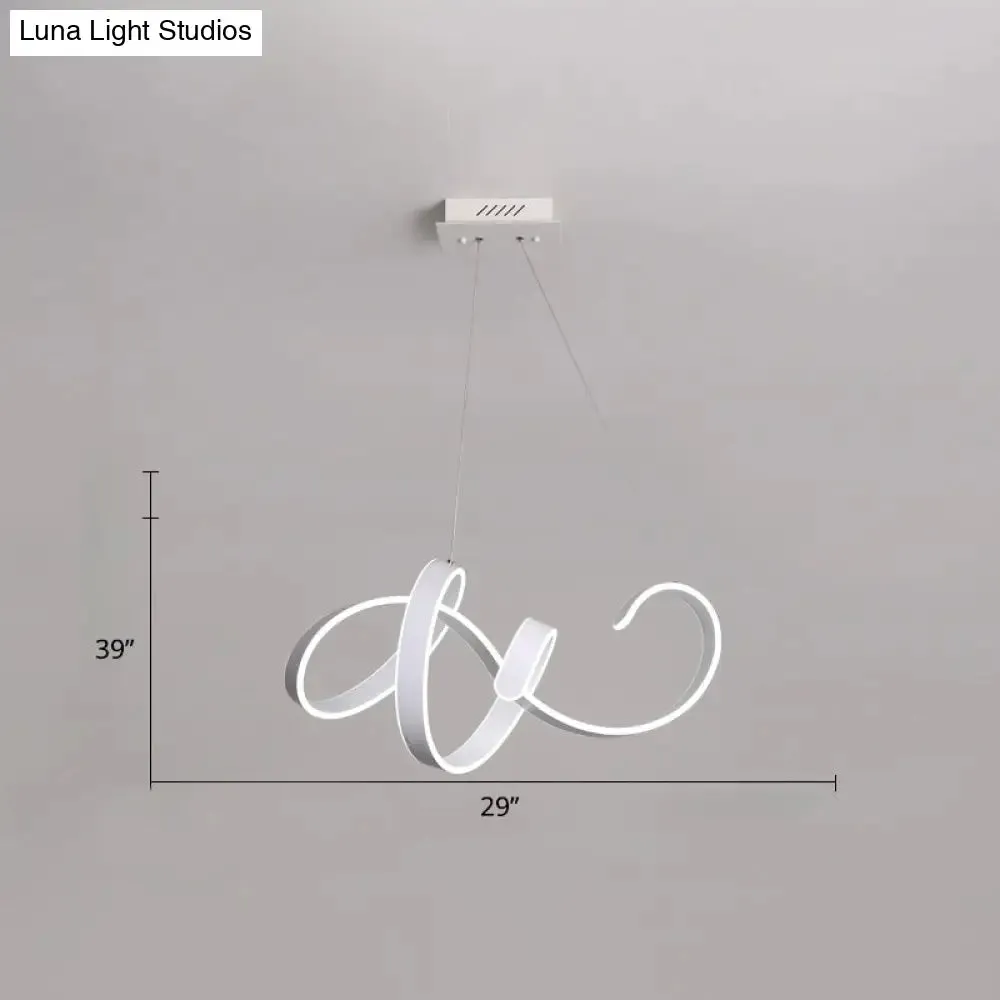 Modern White LED Ceiling Chandelier – Stylish Aluminum Hanging Light for Restaurants