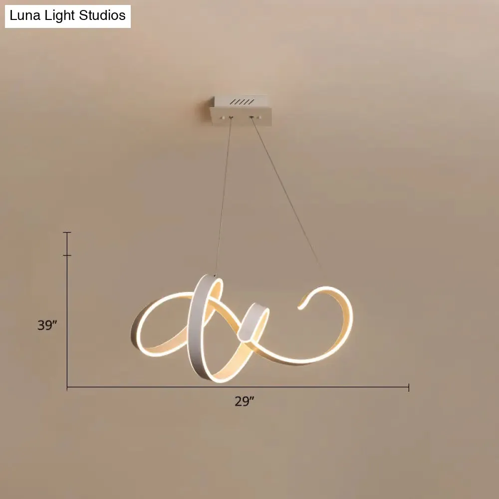 Modern White LED Ceiling Chandelier – Stylish Aluminum Hanging Light for Restaurants