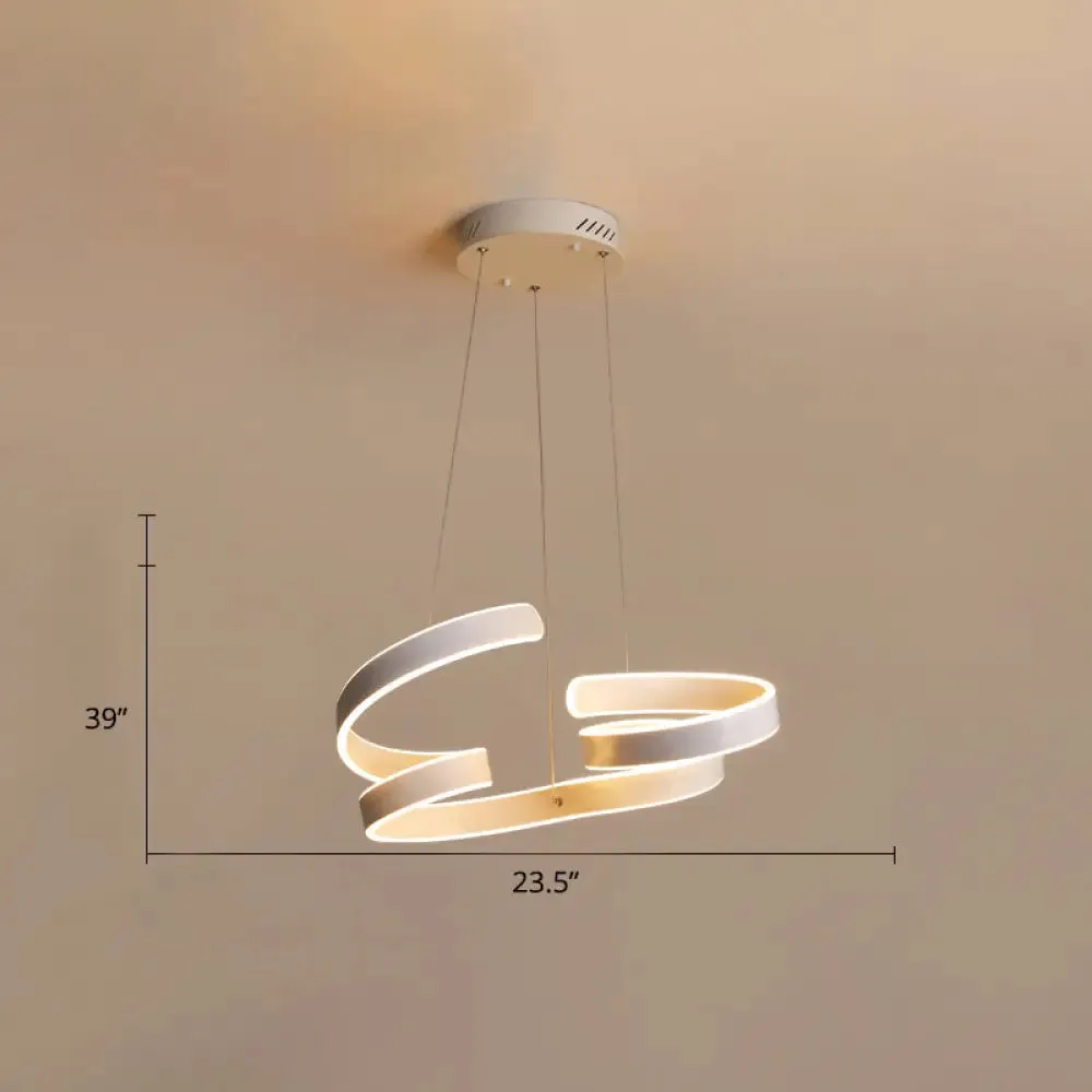 Modern White LED Ceiling Chandelier – Stylish Aluminum Hanging Light for Restaurants