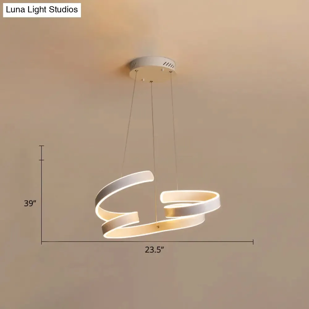 Modern White LED Ceiling Chandelier – Stylish Aluminum Hanging Light for Restaurants