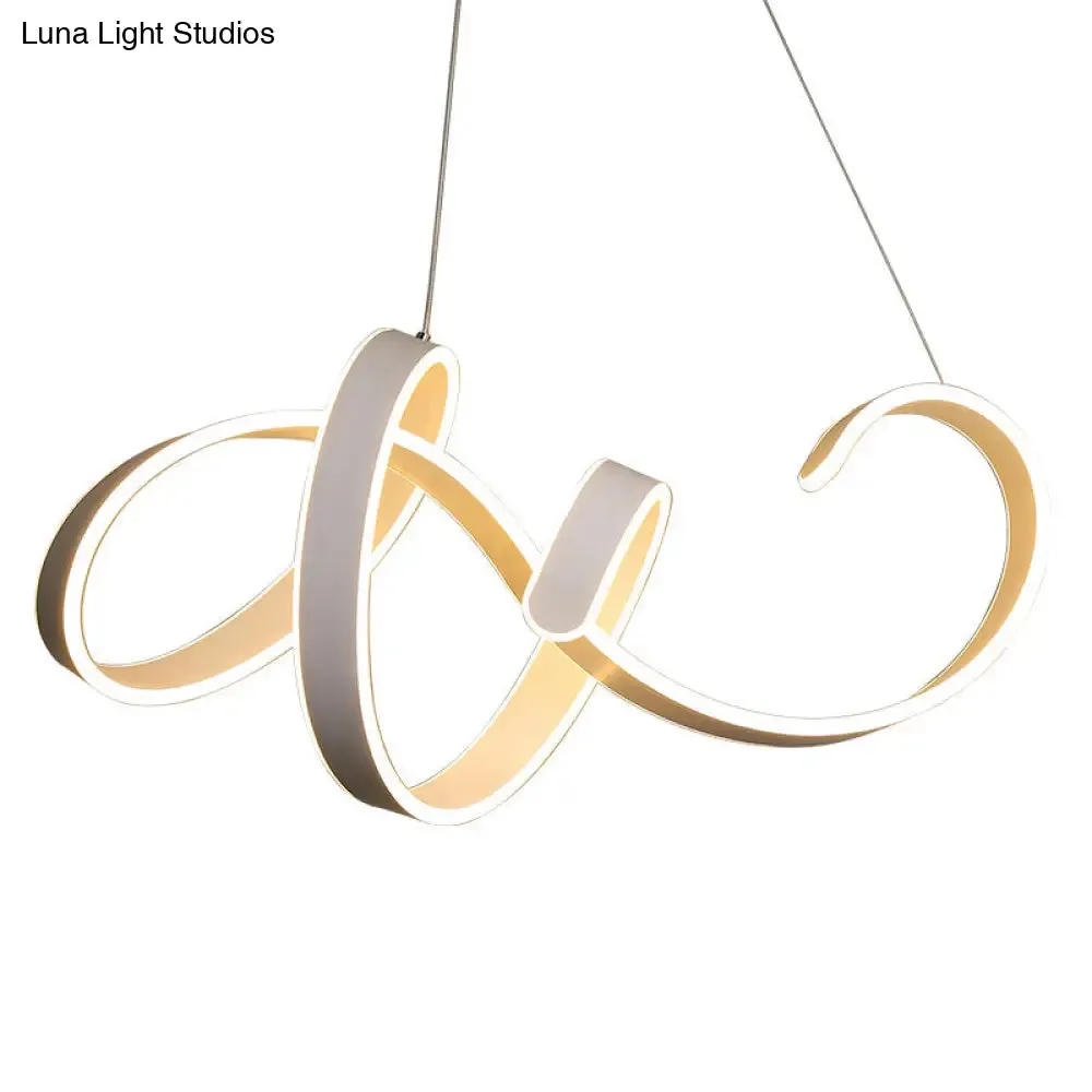 Modern White LED Ceiling Chandelier – Stylish Aluminum Hanging Light for Restaurants