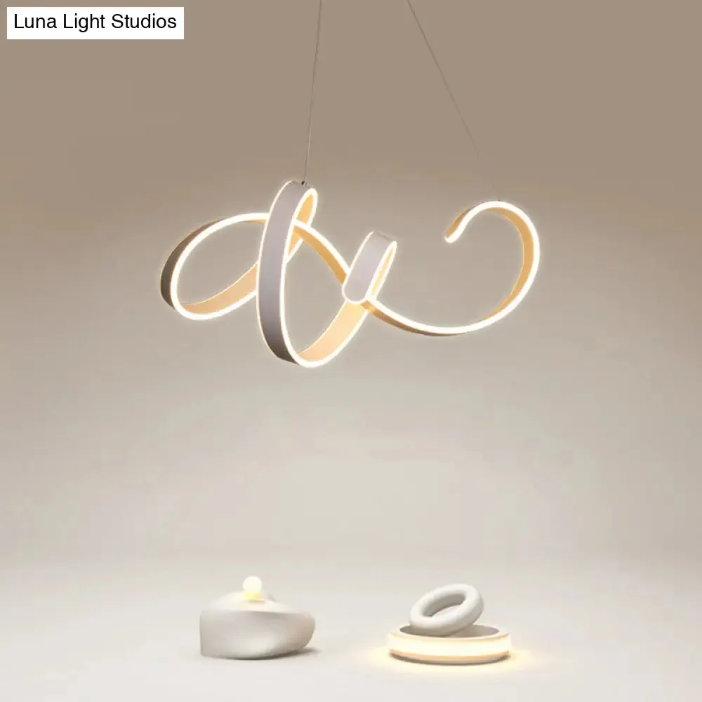 Modern White LED Ceiling Chandelier – Stylish Aluminum Hanging Light for Restaurants