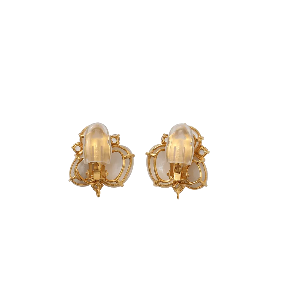 Moonstone And Mother Of Pearl Earrings