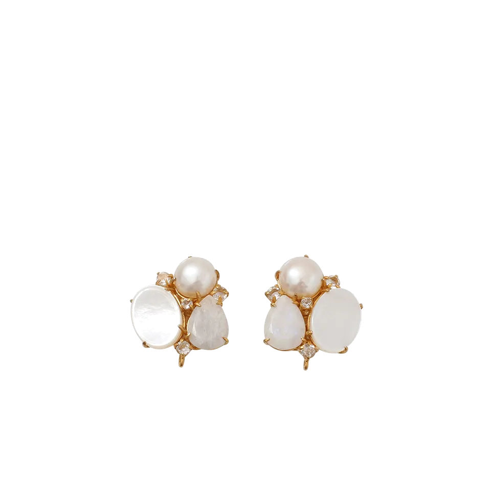 Moonstone And Mother Of Pearl Earrings