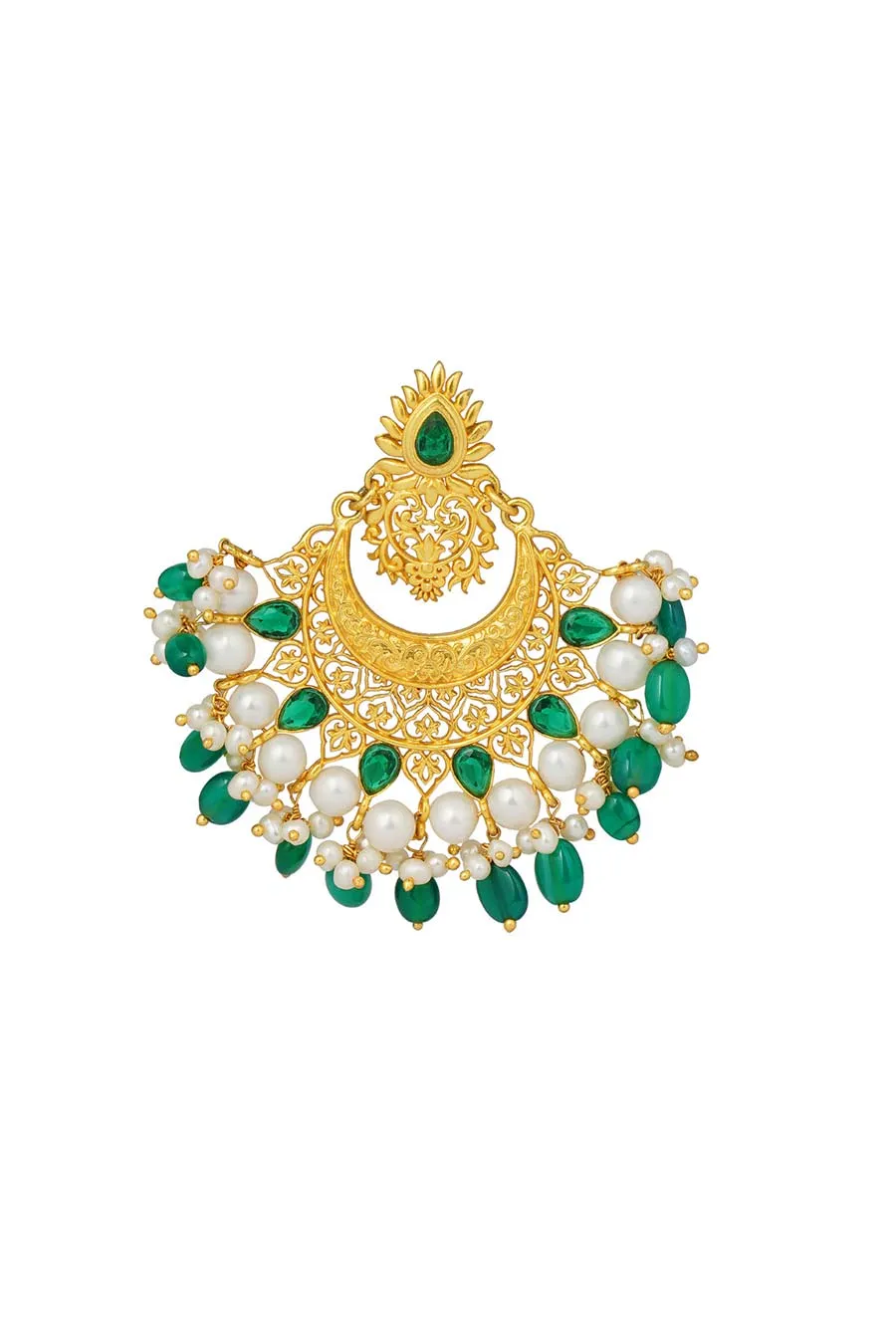 Nadira Gold Plated Chandbali Earrings