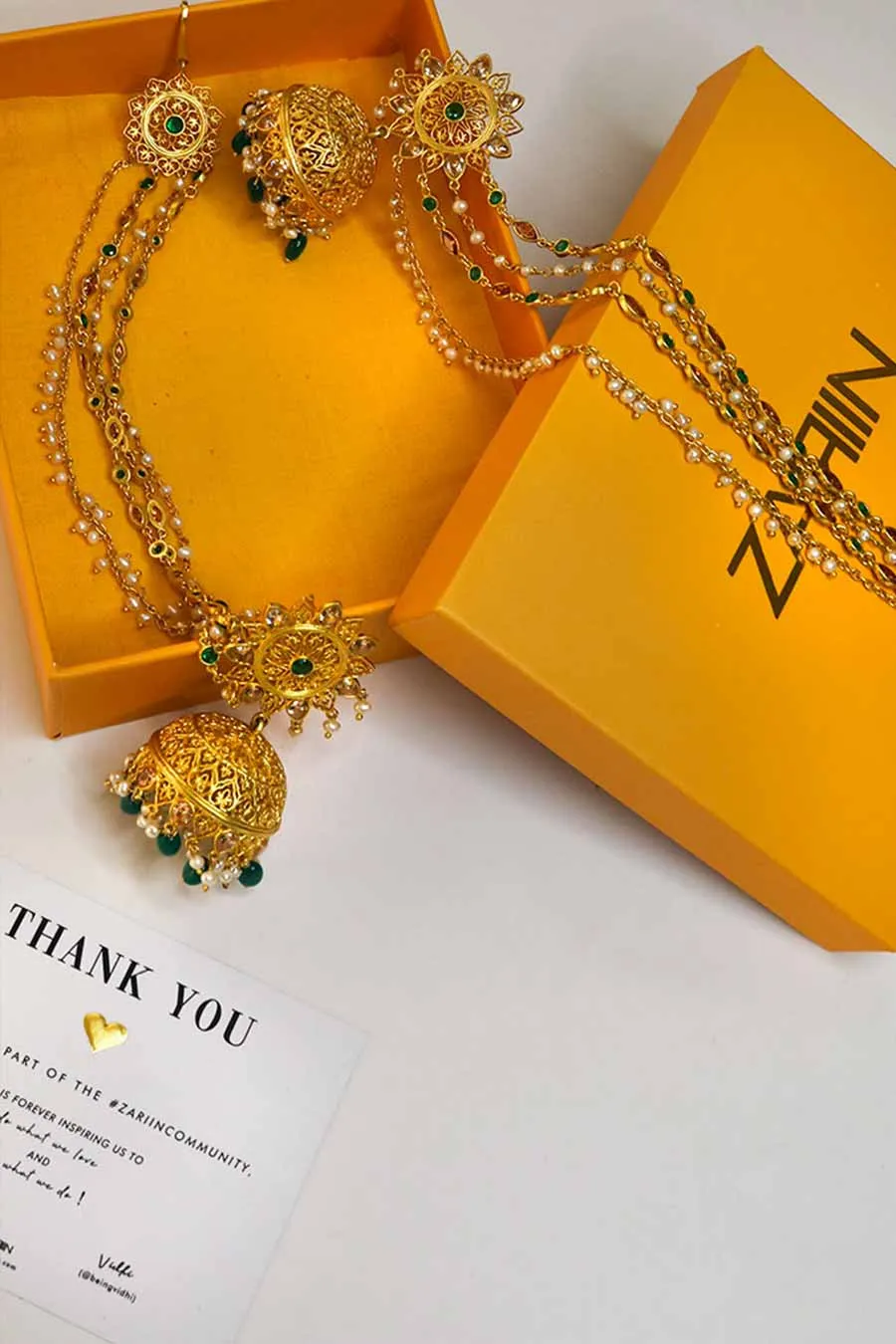 Nazakat Jhumka Earrings With Chains