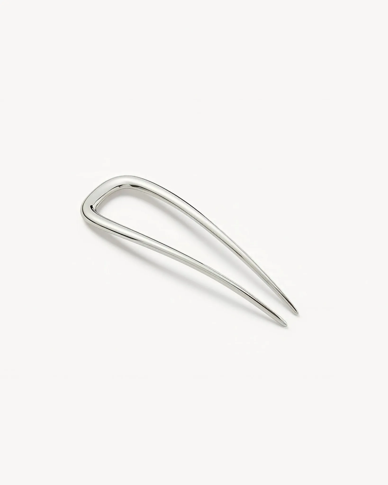 Petite Oval French Hair Pin in Silver