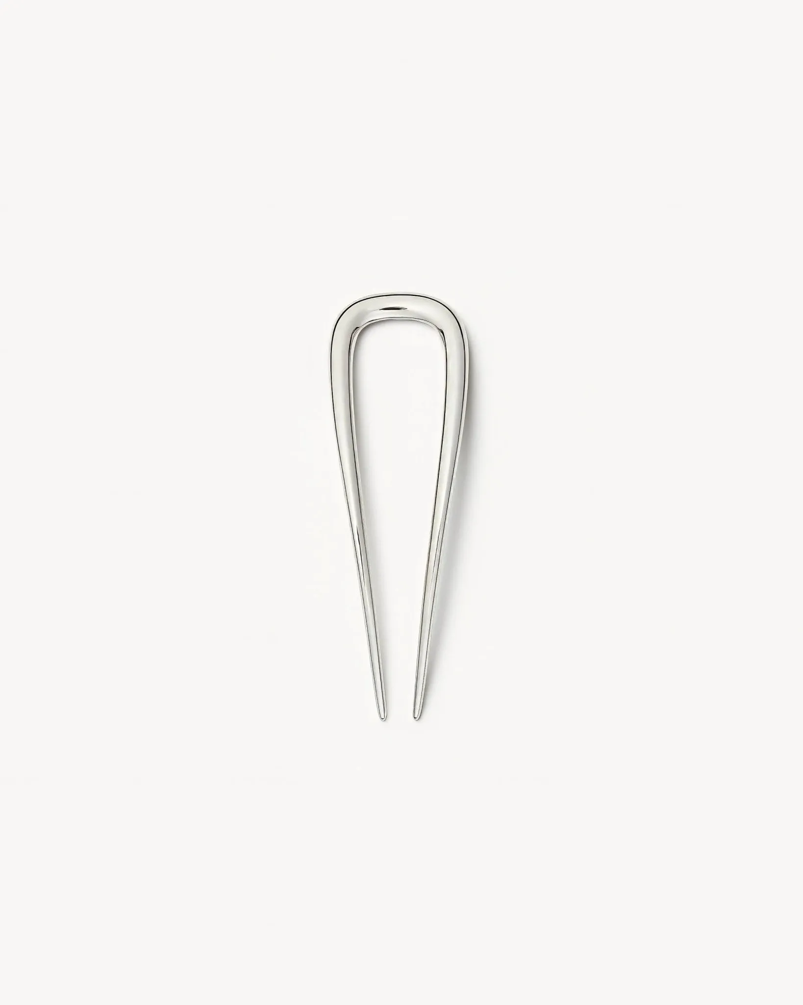 Petite Oval French Hair Pin in Silver