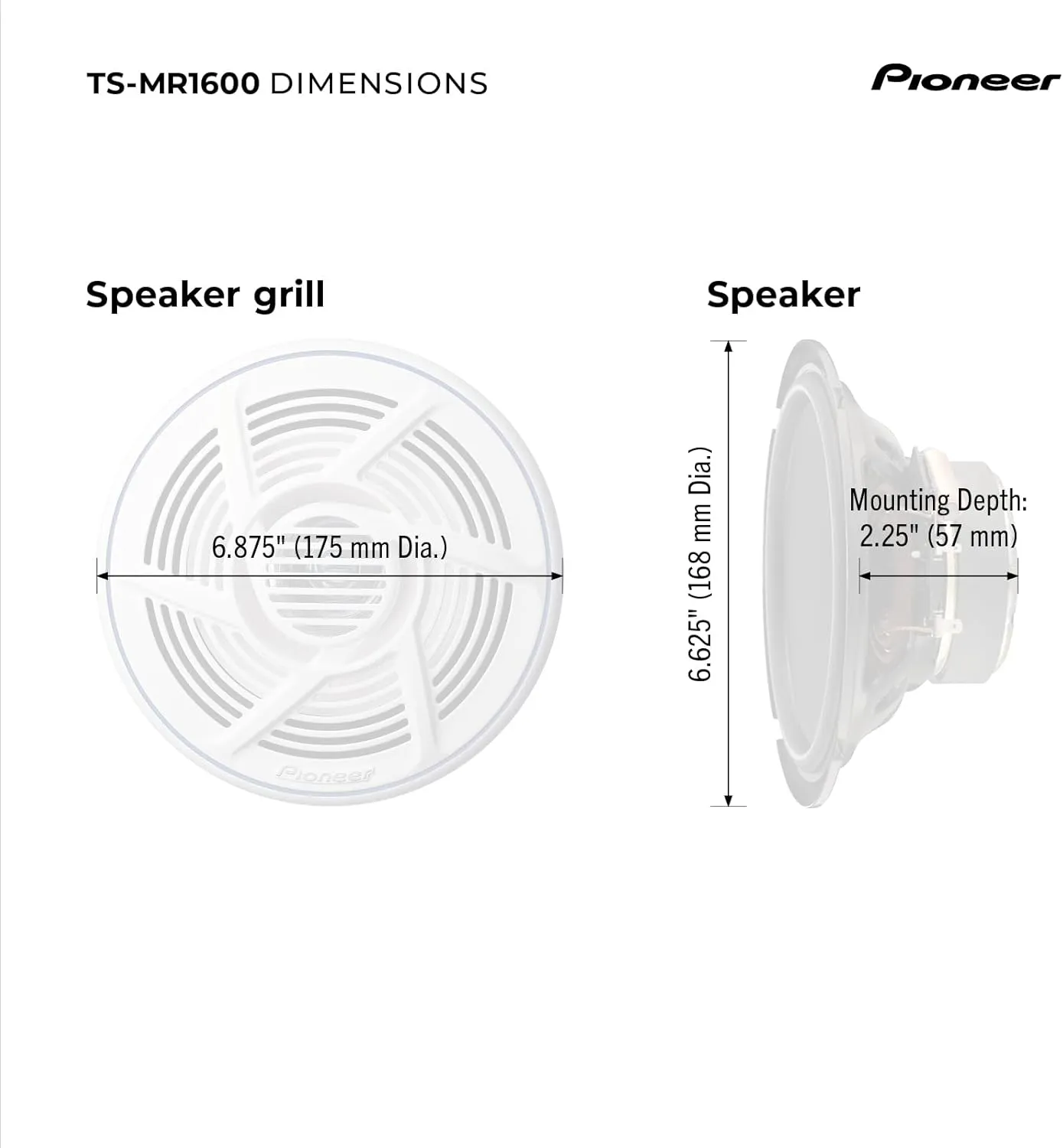 Pioneer TS-MR1600 Nautica Series 6.5-Inch Dual-Cone Marine Speaker