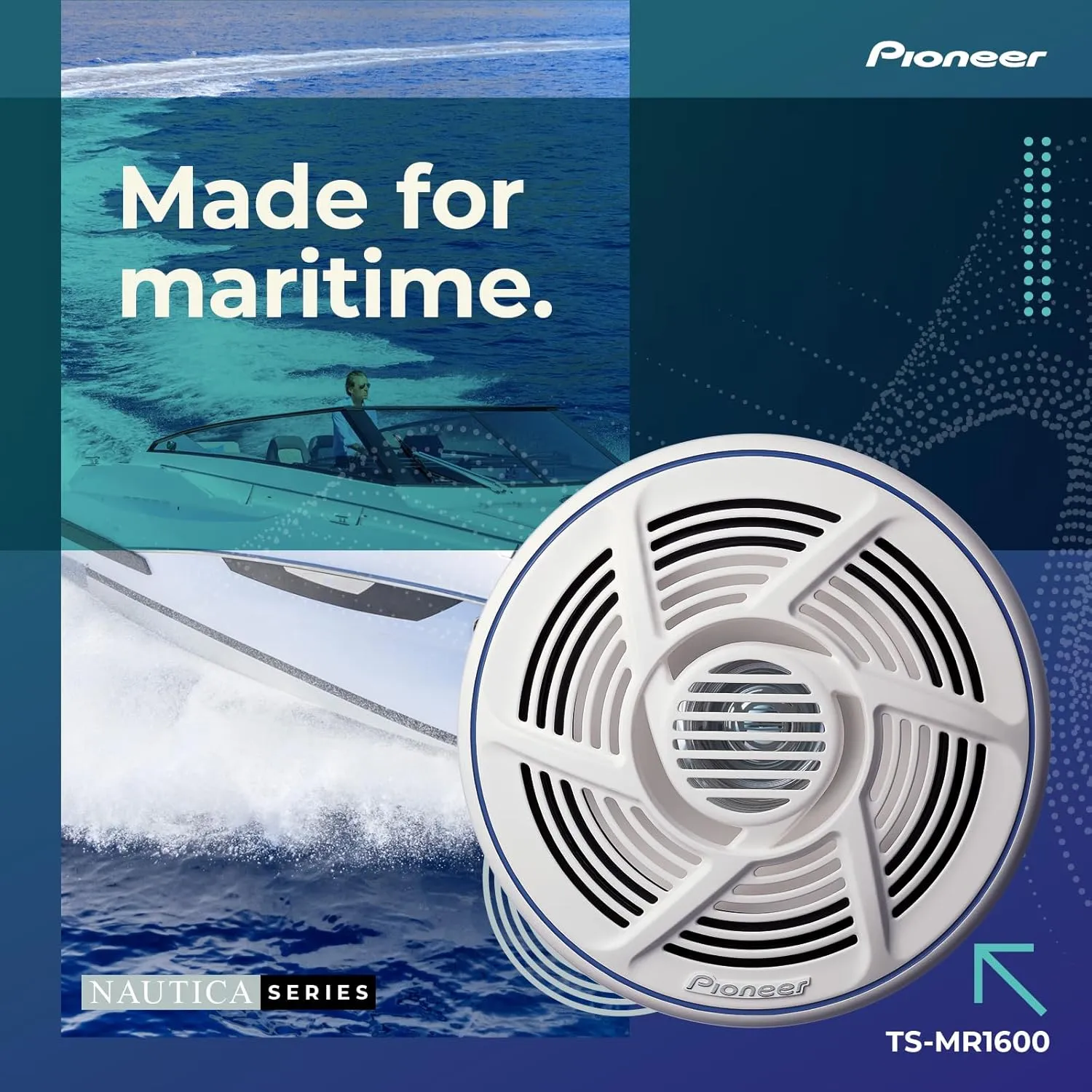 Pioneer TS-MR1600 Nautica Series 6.5-Inch Dual-Cone Marine Speaker