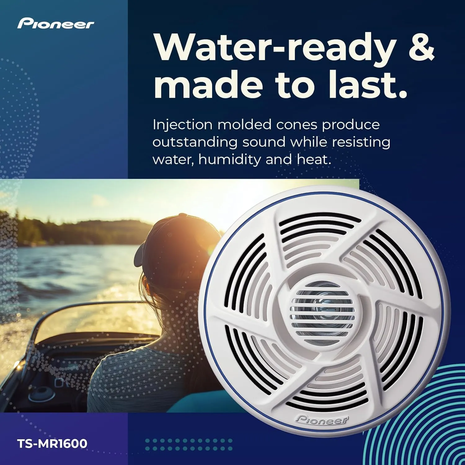 Pioneer TS-MR1600 Nautica Series 6.5-Inch Dual-Cone Marine Speaker