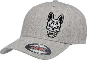 Police K-9 Unit Dog Skull Thin Blue Line 6277/6477 Custom Embroidered Baseball Flex Fitted Baseball Hat