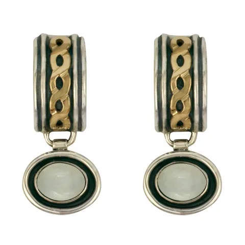 Rope Cuff Earrings With Gem