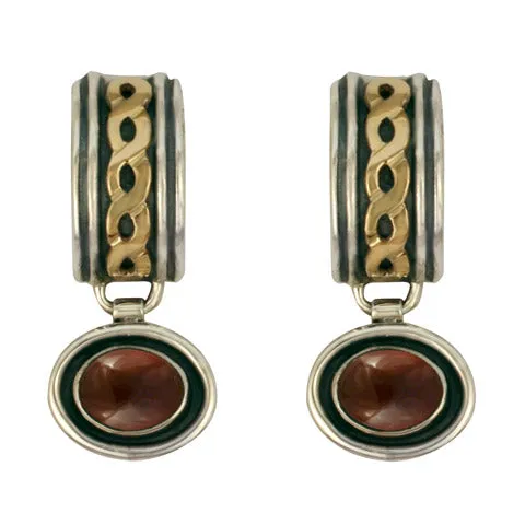 Rope Cuff Earrings With Gem