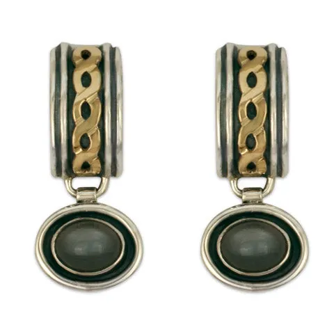 Rope Cuff Earrings With Gem