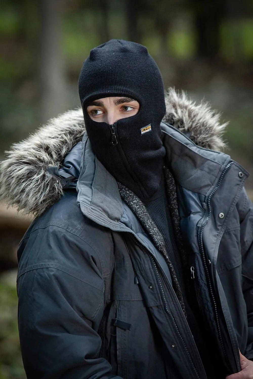 Safety Reflective Balaclava Mask with Adjustable Zipper Hat Skull Cap