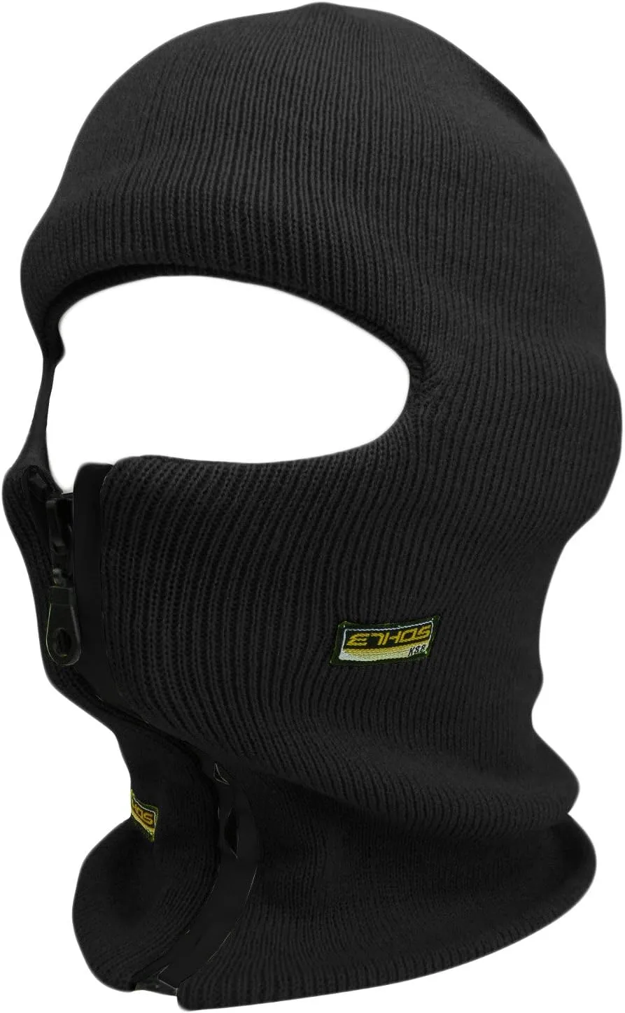 Safety Reflective Balaclava Mask with Adjustable Zipper Hat Skull Cap
