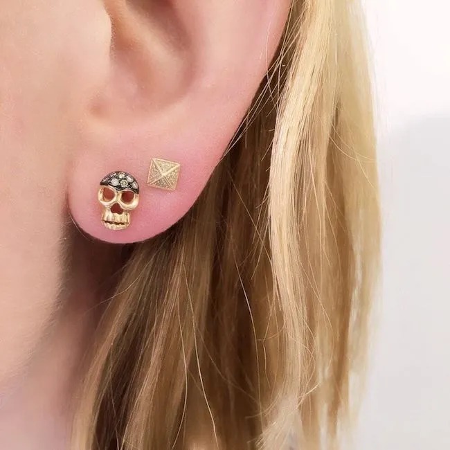 Small Diamond Pyramid Post Earrings